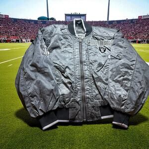 Los Angeles Raiders 1991 NFL Campri Hydro Wash Full Zip Bomber Jacket Small